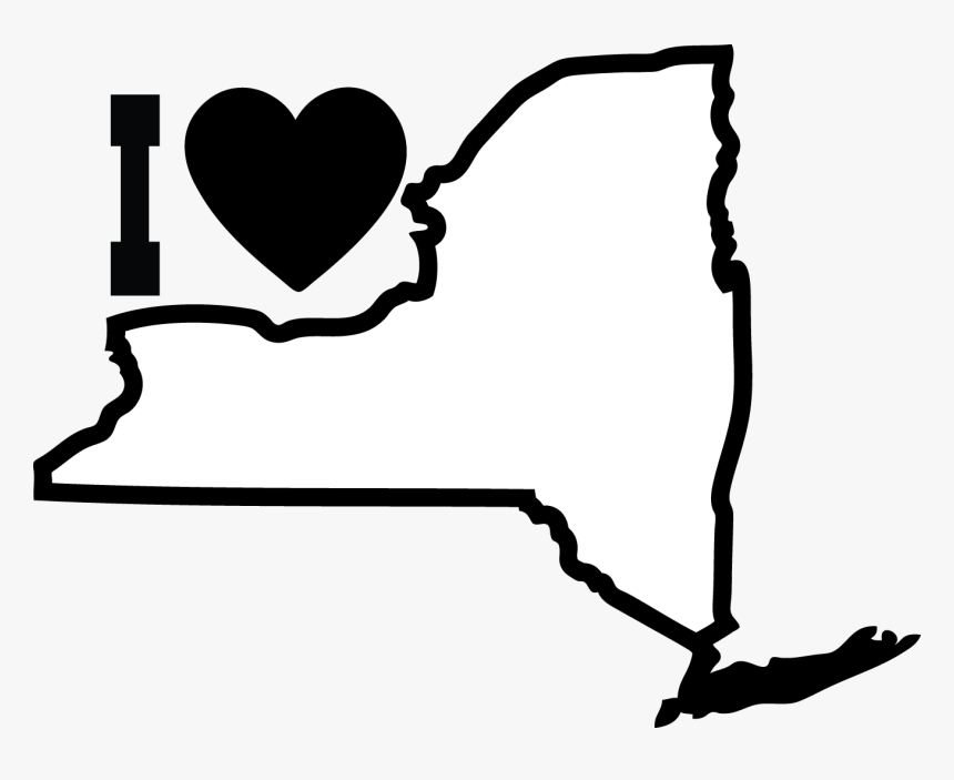 Images For Black Heart Outlines - New York Colony Outline, HD Png Download