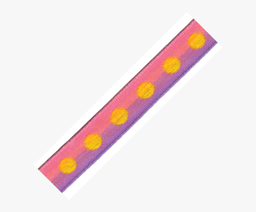 Lavender/pink With Yellow Dots Woven Dot Ribbon, 3/8 - Plastic, HD Png Download