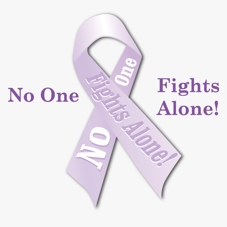 No One Fights Alone Cancer Ribbon, HD Png Download