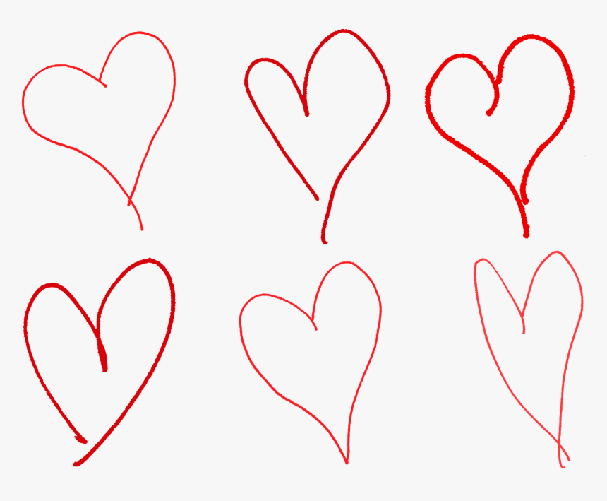 Digital Valentine Hearts Collage Sheet Downloads - Hand Drawn Heart Free, HD Png Download