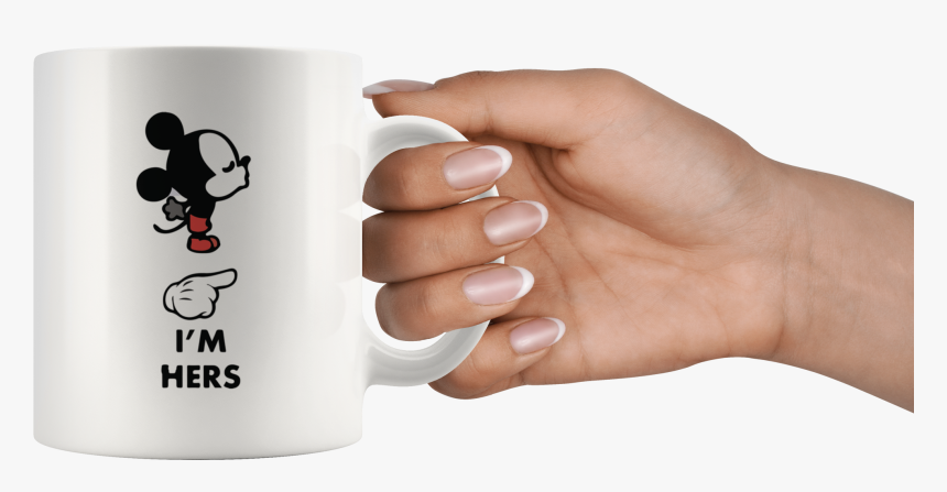 Mickey Disney Couple Mug 
 Class - Coffee Mug Hand Png, Transparent Png
