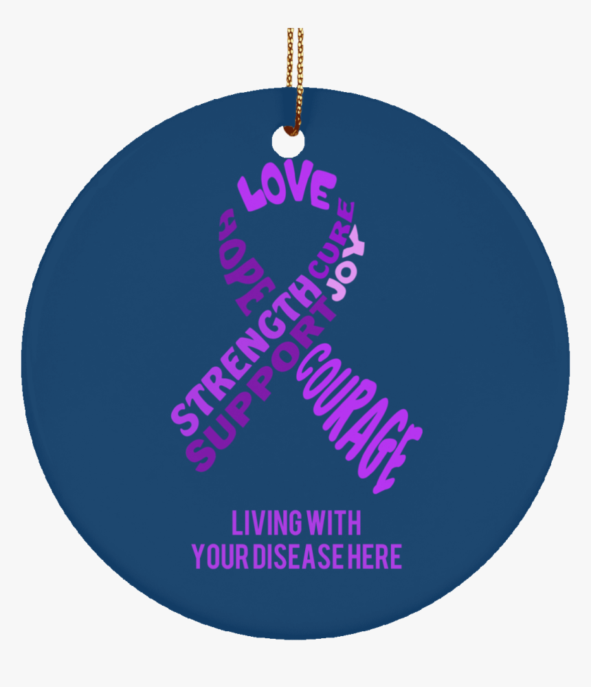 Customisable Purple Awareness Ribbon With Words Ceramic - Snow Plum, HD Png Download