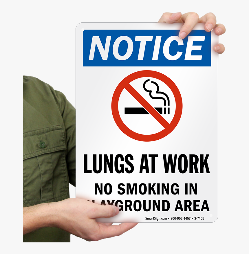Lungs At Work No Smoking In Playground Area Notice - No Smoking Indoor Sign, HD Png Download