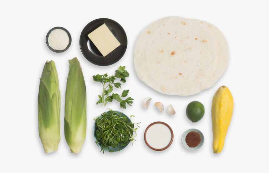 Summer Squash Quesadillas With Elote-style Corn & Pea - Akkawi, HD Png Download