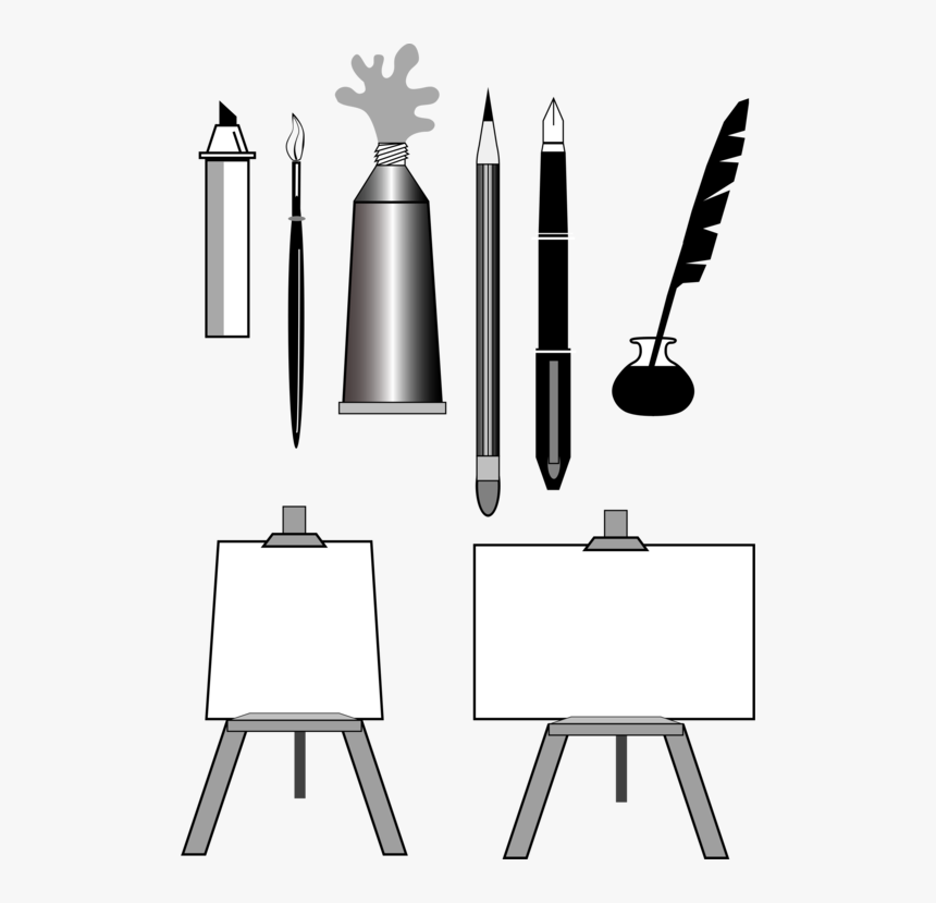 Angle,monochrome Photography,black - Artist Tools Clipart, HD Png Download