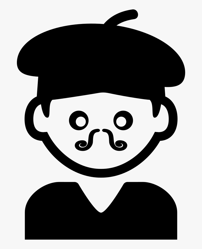 Bohemian Artist Man With Hat And Moustache - Icono Persona Joven, HD Png Download