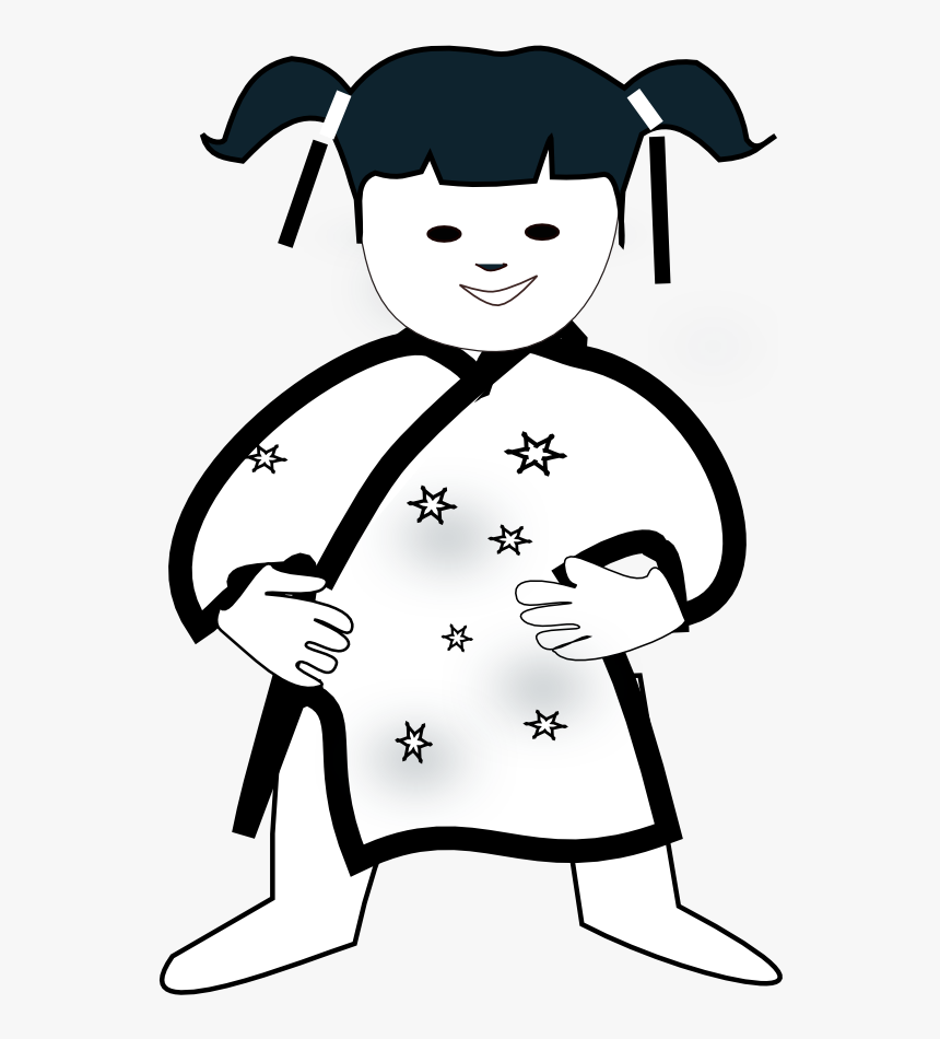 Chinese Girl Icon Black White Clipartist - Chinese Clipart Black And White, HD Png Download