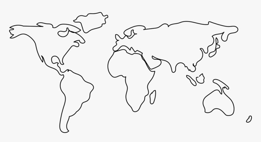Map, World, Mundi, Earth, Continents, Balloon, Globe - Earth Map Black And White, HD Png Download