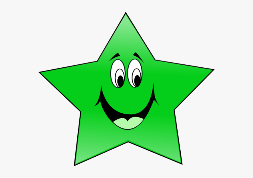 Smiling - Eyes - Clipart - Green Star With Face, HD Png Download
