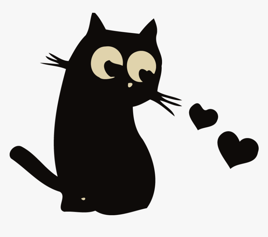 Cat With Heart Eyes Vector Image - Illustration, HD Png Download