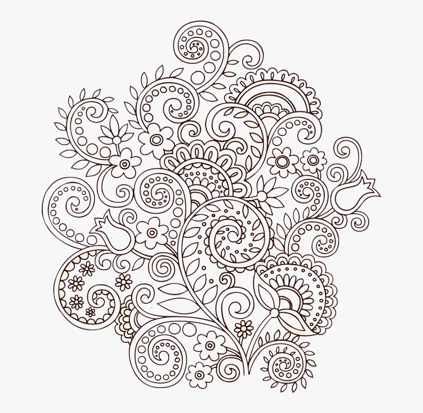 Tattoo Paisley Flower Vine Twining Illustration Vector - Ornament Flower Pattern, HD Png Download