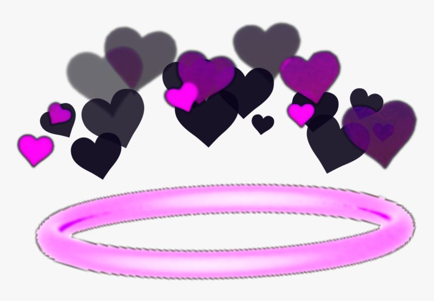 #hearts #crown #heartcrown #circle #angel #crown #purple - Heart Crown, HD Png Download