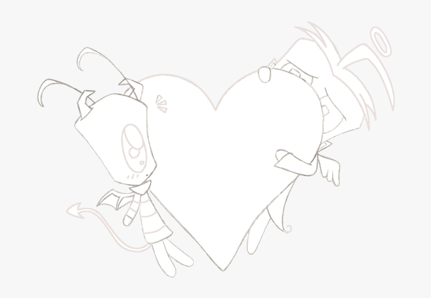 Transparent Sketch Heart Png - Drawing, Png Download