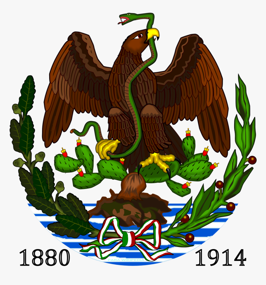 Esc Mex Porfirista 1880 A - Golden Mexican Coat Of Arms, HD Png Download