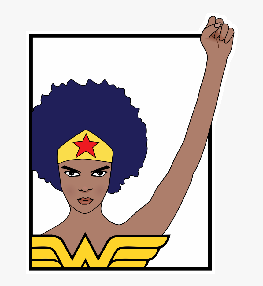 Clip Art Adesivo Wonderful Black Woman - Mulher Maravilha Negra, HD Png Download