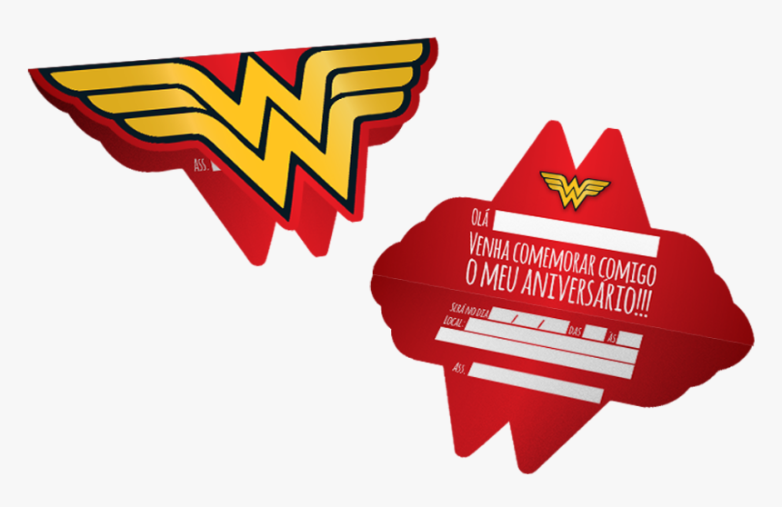 Convite De Aniversário Mulher Maravilha 08 Unidades - Convite De Aniversario Mulher Maravilha, HD Png Download