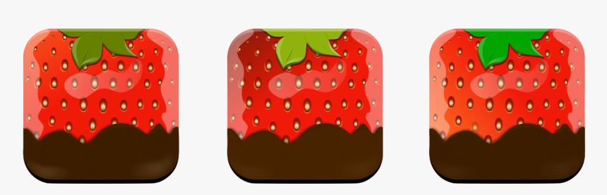 Strawberry, Icon, Red, Green, Chocolate, Button - Strawberry, HD Png Download