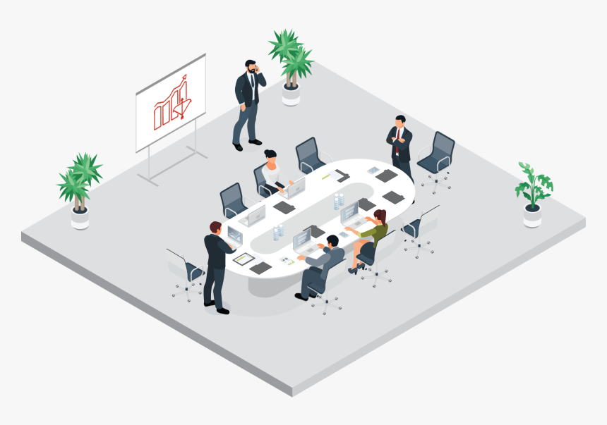 Isometric Vector Business Meeting, HD Png Download