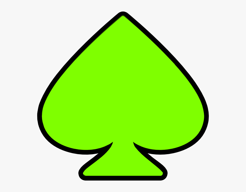 Spade Card Symbol Outlines - Spade Symbol In Green, HD Png Download