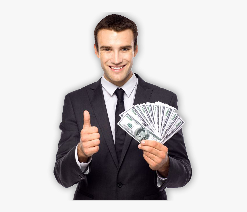 Money Bitcoin Cash Businessperson Holding Payment Man - Man Holding Cash Png, Transparent Png