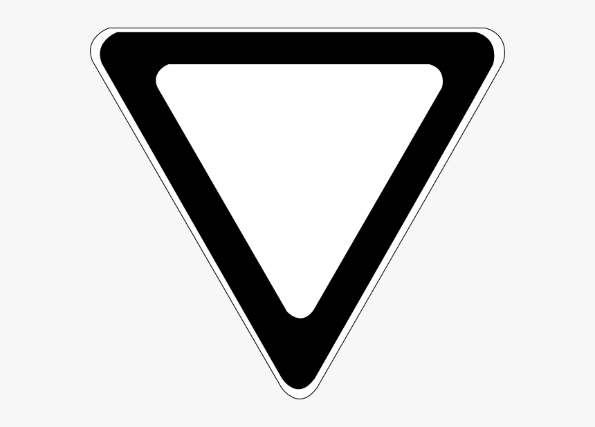 Blank Yield Sign Black And White, HD Png Download , Transparent Png
