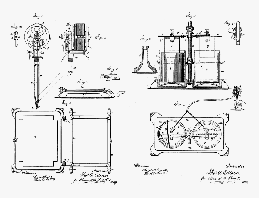 Drawings From Us Patent 180857 Autographic Printing - Thomas Edison, HD Png Download