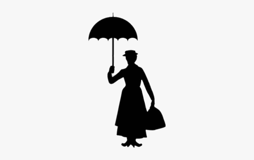Mary Poppins Silhouette Clip Arts - Mary Poppins Silhouette Clipart, HD Png Download