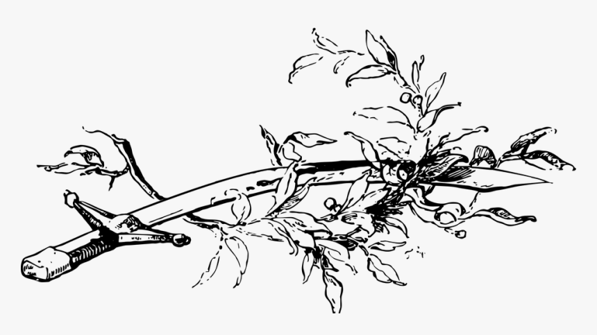 Sword, Weapon, Vintage - Sword And Olive Branch, HD Png Download