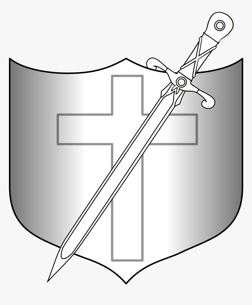 Shield And Longsword Clip Arts - Cross Sword And Shield, HD Png Download