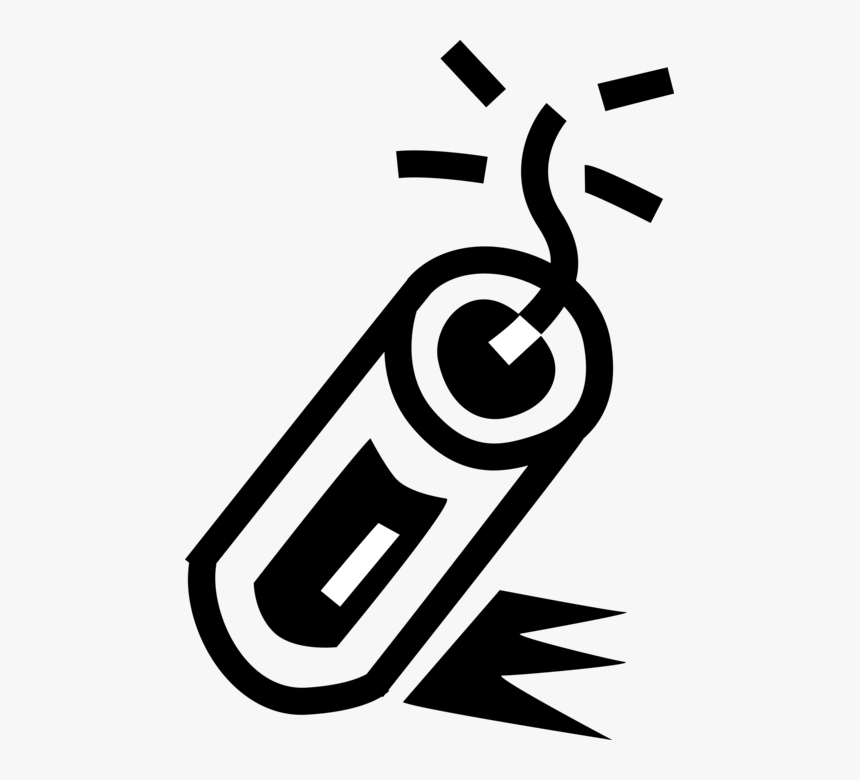 Vector Illustration Of Stick Of Dynamite And Tnt Trinitrotoluene - Illustration, HD Png Download