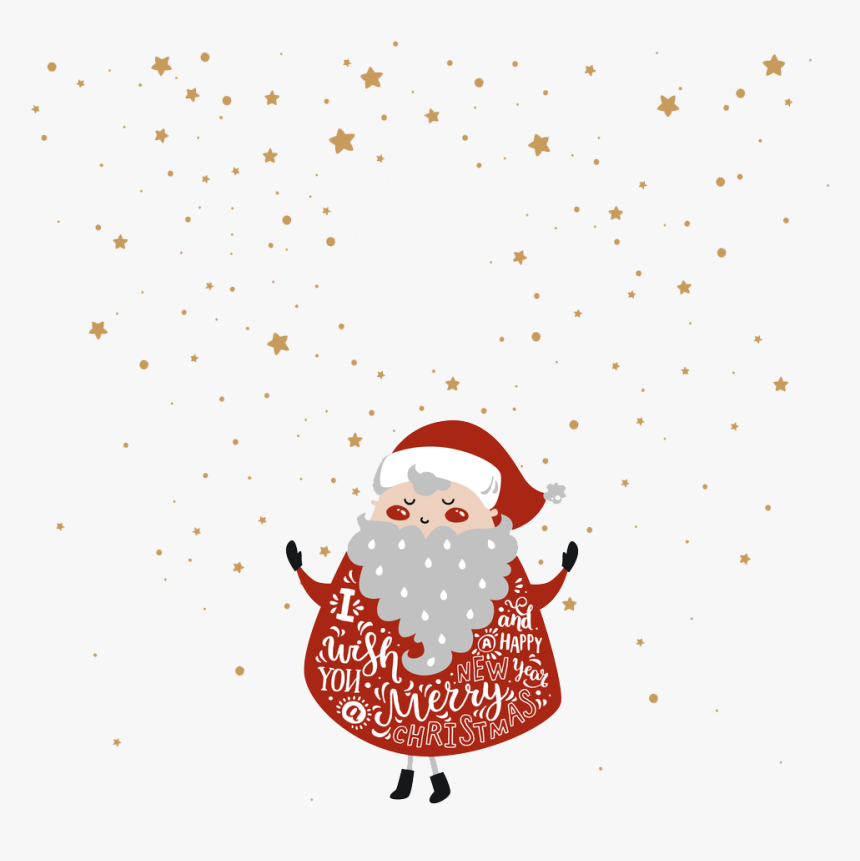 Santa Clipart Snowman - Hand Drawn Santa Christmas Card, HD Png Download