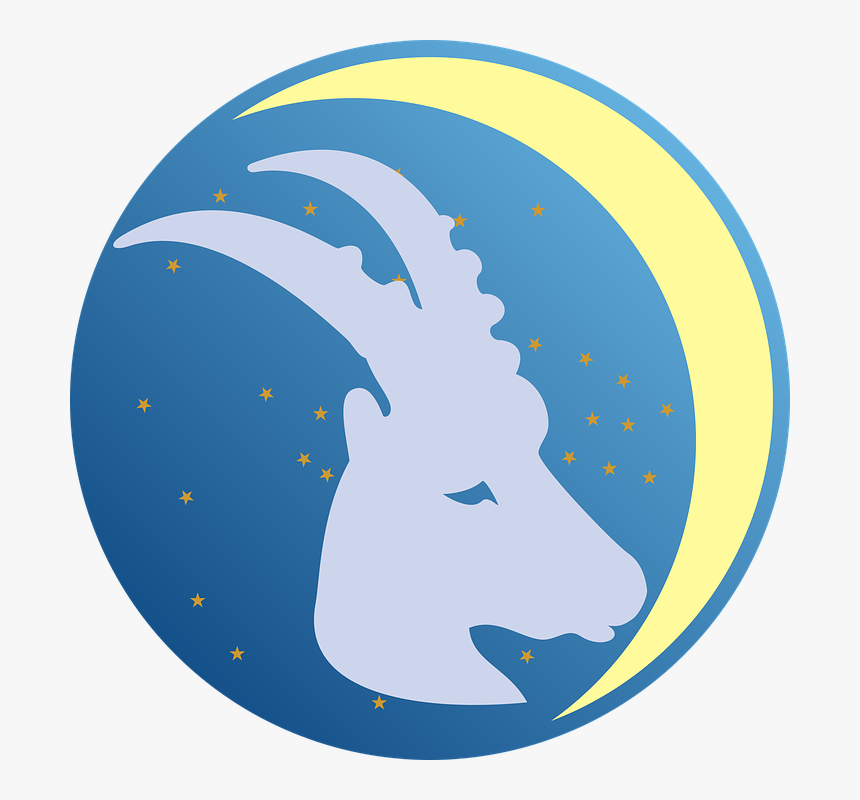 Capricorn, Zodiac Sign, Zodiac, Moon, Star, Symbol - Signo Capricórnio Png, Transparent Png