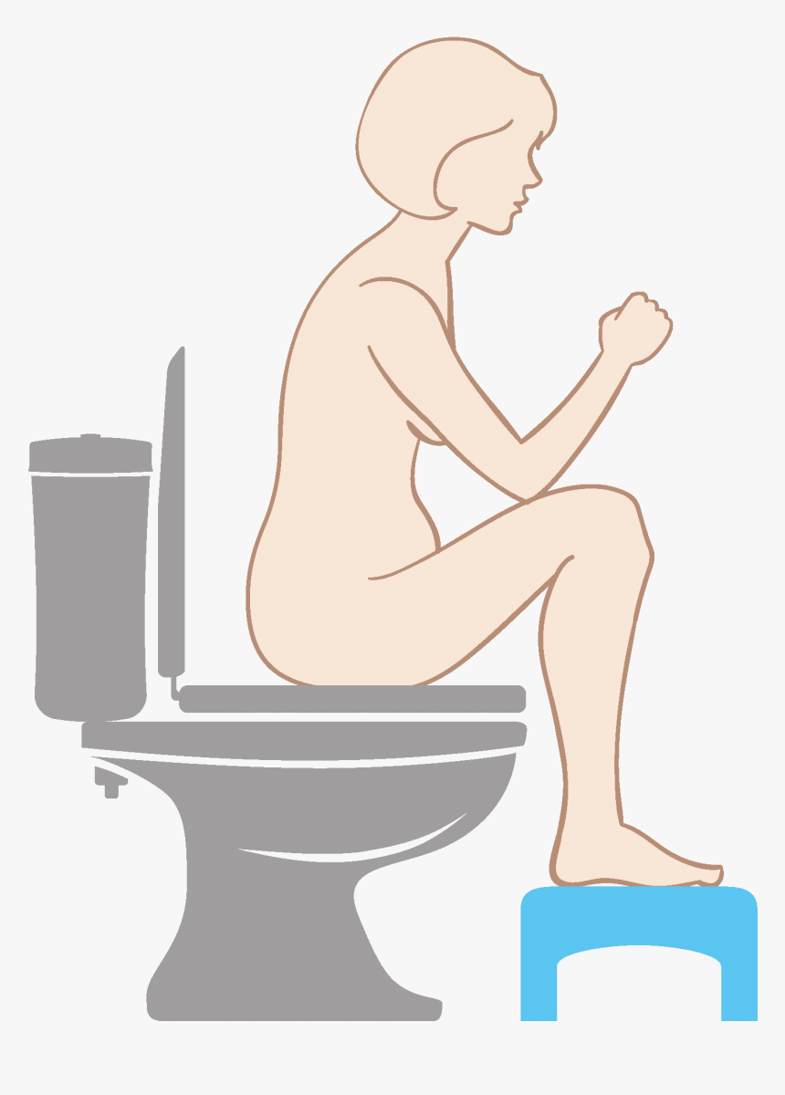 Correct Toilet Position For Pregnant Women With Constipation - Pregnant Woman Sitting On Toilet, HD Png Download