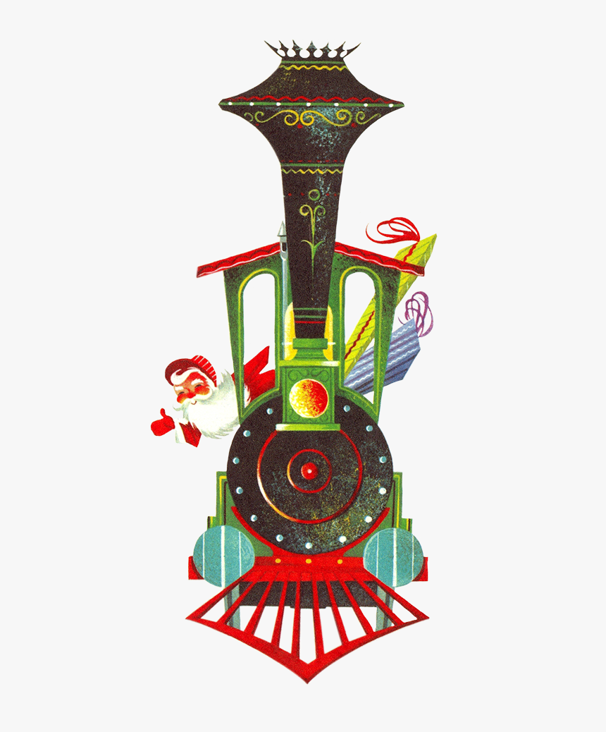 Vintage Graphic Of Christmas Train - Vintage Christmas Toys Clipart Transparent, HD Png Download