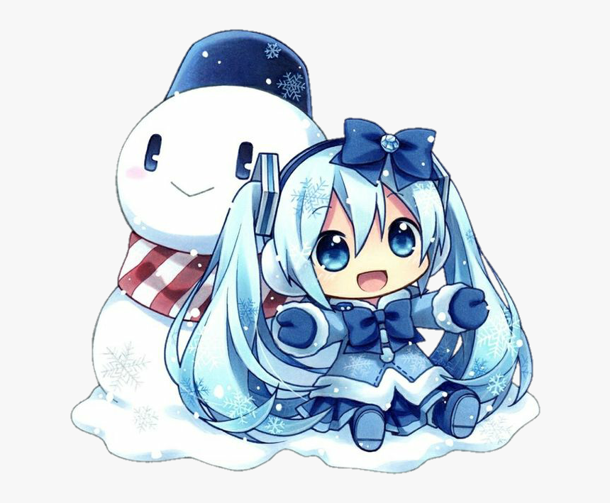 Hatsune Miku Vocaloid Christmas Snowman Kawaii - Hatsune Miku Chibi Kawaii, HD Png Download