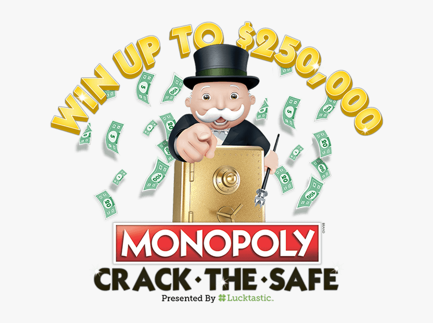 Lucktastic Monopoly Crack The Safe Contest Sweepstakes - Cartoon, HD Png Download
