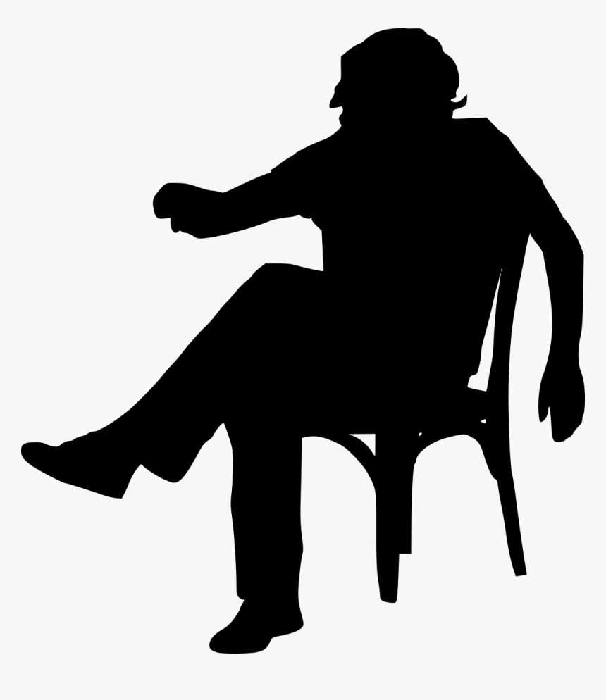 Person Sitting Silhouette Png- - People Sitting On Chairs Png Silhouette, Transparent Png