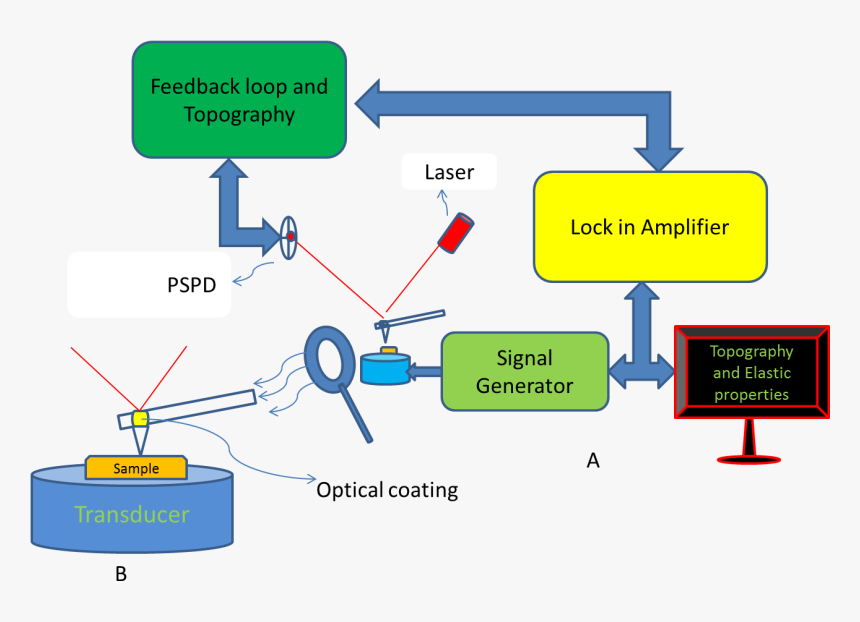 Atomic Force Acoustic Microscopy - Scanning Acoustic Microscopy Principle, HD Png Download