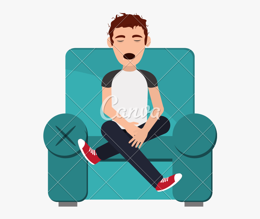 Transparent Person Sitting Down Clipart - Persona Sofa, HD Png Download