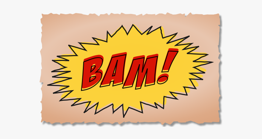 Vintage Comic Bam Sound Effect On Brown Background, HD Png Download
