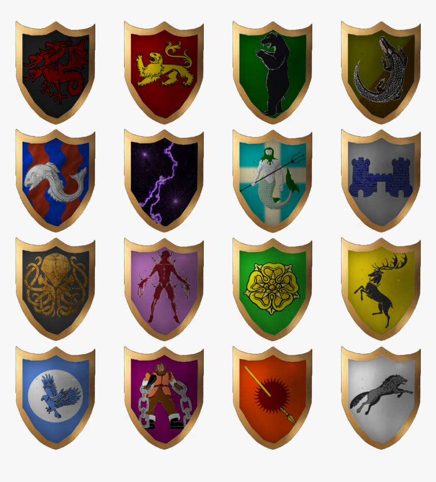 Here Are A Selection Of Gold Shields, HD Png Download