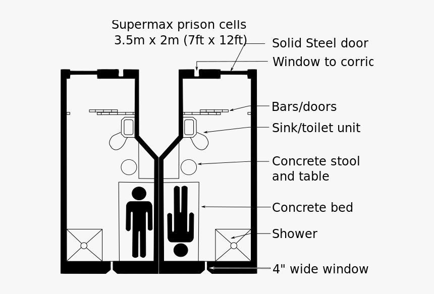 Adx Prison Cell - Adx Florence Cell, HD Png Download