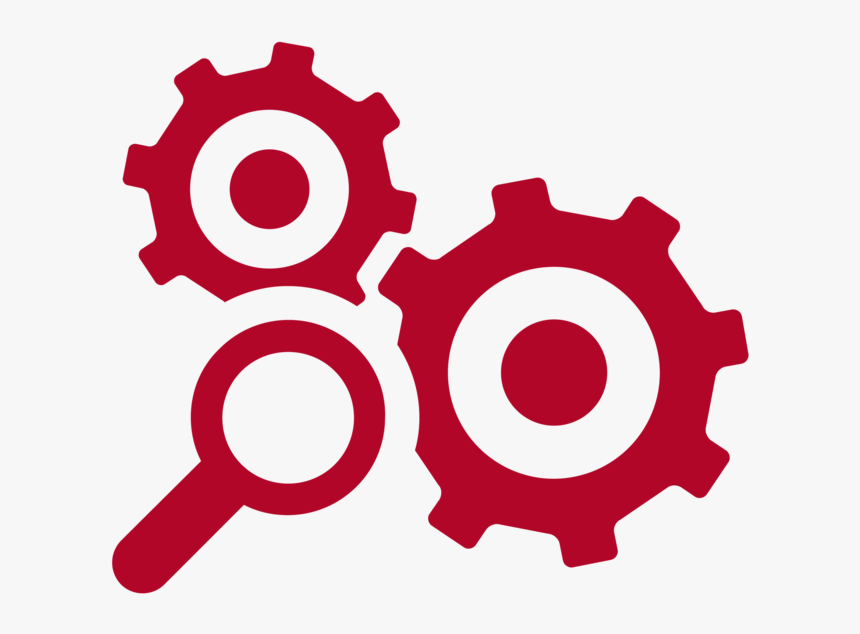 Icon Magnifying Glass With Gears Clipart , Png Download - Magnifying Glass Gear Icon, Transparent Png