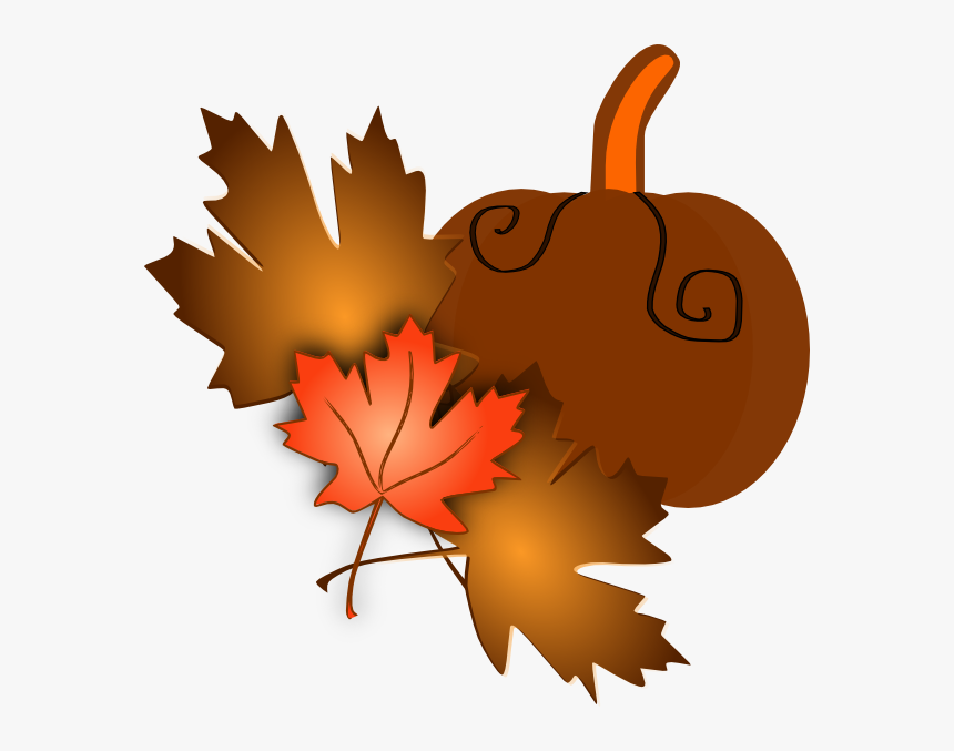 Pumpkin Clipart Pumpkin Leaves - Pumpkin And Leaves Vector, HD Png Download