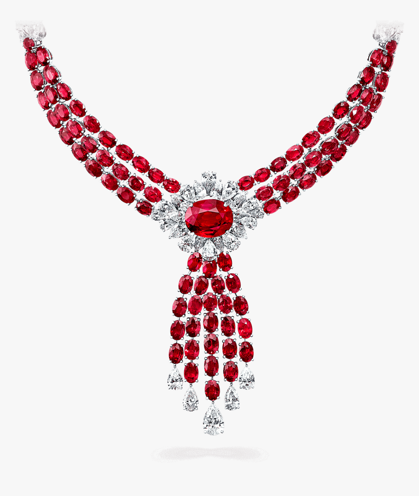 Diamond Necklace With Rubies, HD Png Download