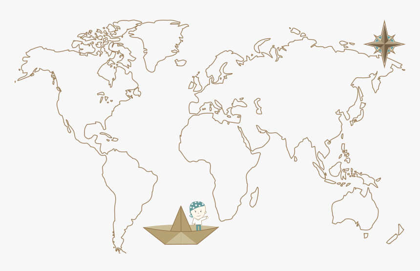 World Map Outline Black, HD Png Download