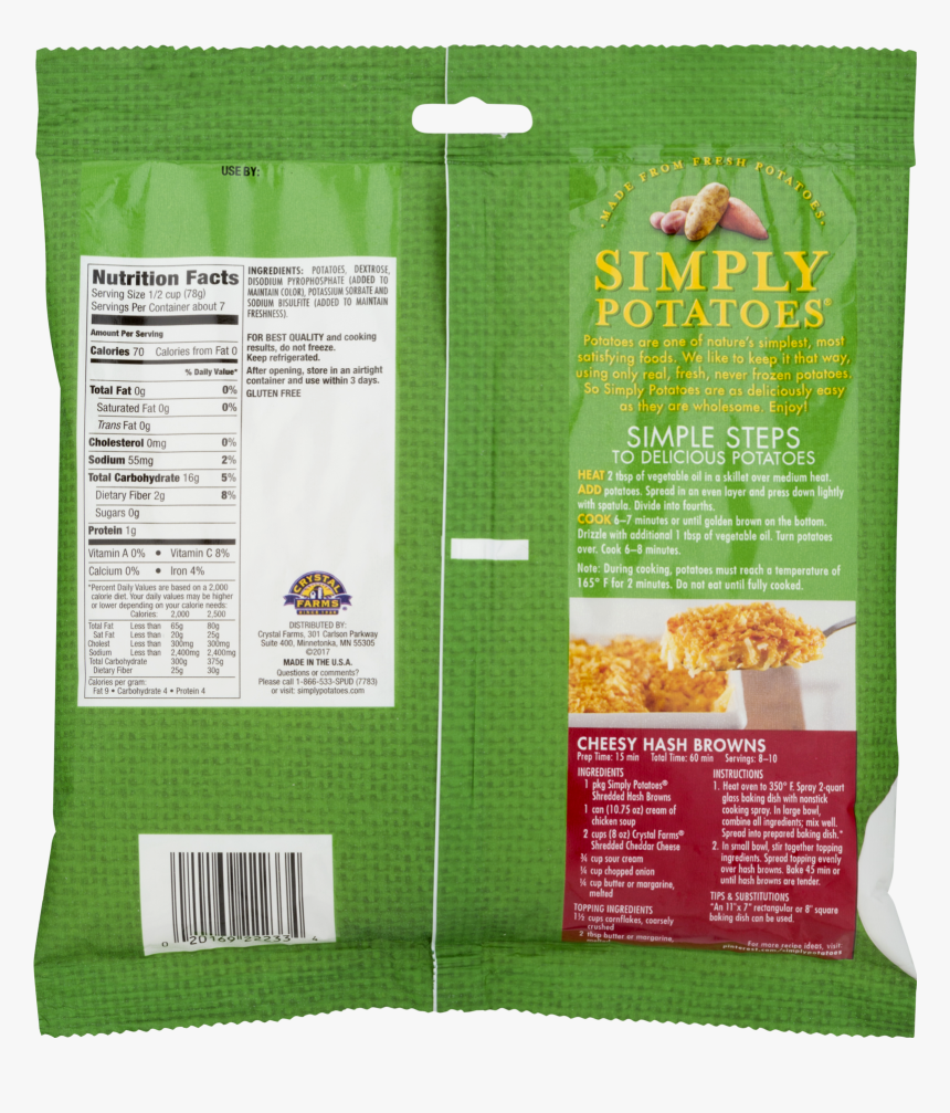 Simply Potatoes Hash Browns Nutrition Facts, HD Png Download