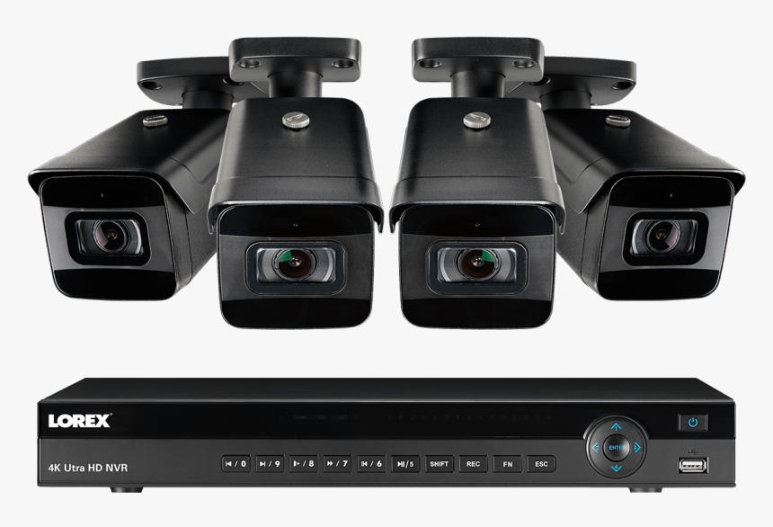 16 Channel 4k Ultra Hd Ip Nvr System With Four Outdoor - Lorex Security Camera System, HD Png Download