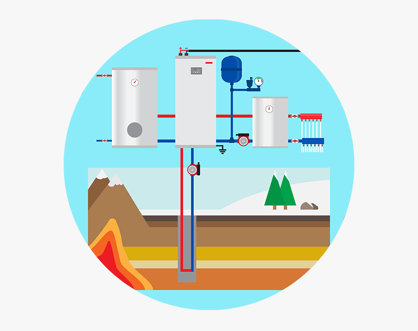 Qodef Image With Icon - Clipart Heat Pump, HD Png Download