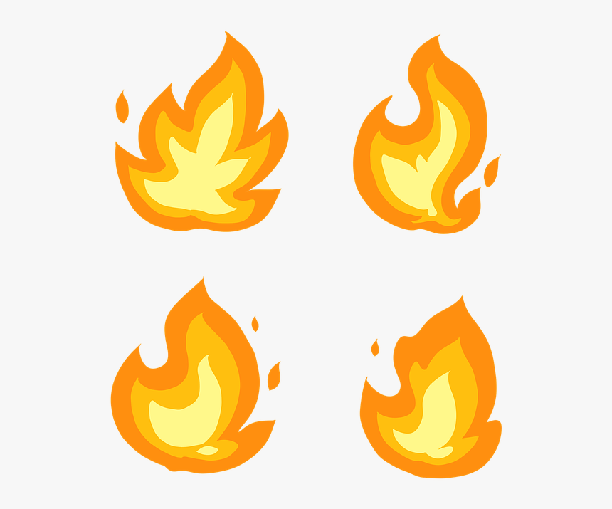 Flame, Fire, Hot, Orange, Element, Icon, Flat, Cartoon - 卡通 火焰 素材, HD Png Download